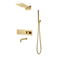 Встроенная душевая система Boheme Fusion 131-2-MG с термостатом, MATT GOLD с изливом