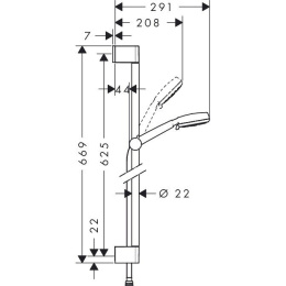 Душевой гарнитур Hansgrohe Crometta (26654400) хром, белый