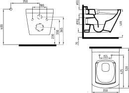 Подвесные унитазы Унитаз подвесной Bien Neptun NPKA052N1VP1W3000 с функцией биде