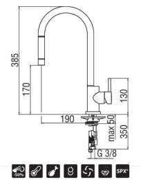 Смесители для кухни NOBILI Live LV00137/1IX Смеситель для кухни (матовая нерж.сталь)