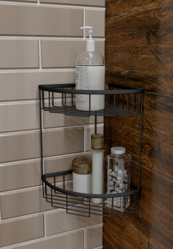 Фото Полка угловая двойная Timo Saona 13082/03 черный