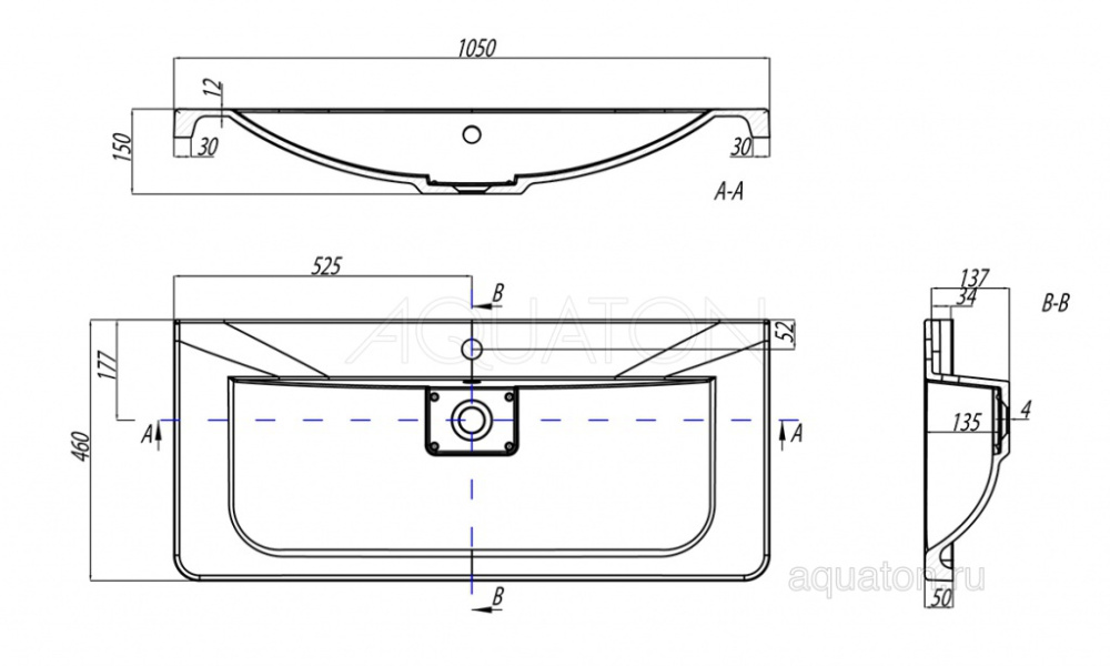 Фото Раковина Aquaton Шерилл 105 1A71323KSH010