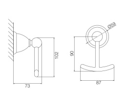 FIMA Carlo Frattini Style F6044/2CR Двойной крючок для халата/полотенца