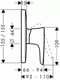Фото Смеситель для душа Hansgrohe PuraVida (15665400) хром, белый