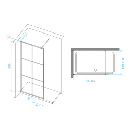 Перегородка для душа RGW Walk In 411011108-84