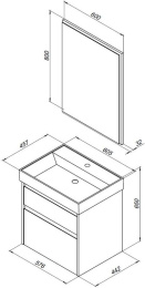 Мебель для ванной Aquanet Nova Lite 60 дуб рустикальный (2 ящика)
