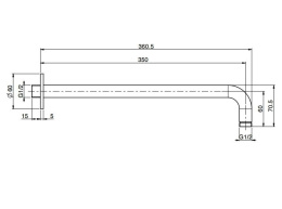 Душевой кронштейн 360 мм F2945INOX FIMA Carlo Frattini
