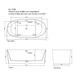 Фото Акриловая ванна 170x82 Galassia (7239), овальная