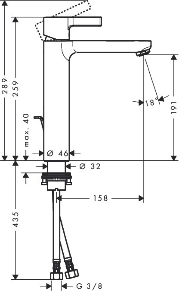 Фото Смеситель для раковины Hansgrohe Metris S (31021000) хром