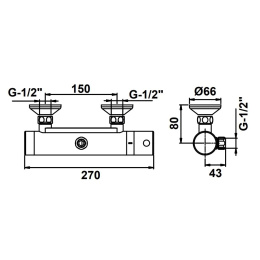 Фото Смеситель бесконтактный Presto 9400 52358 для душа хром