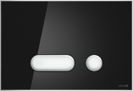 Кнопка: INTERA, стекло, черный глянцевый, универсальная, с монтажной рамкой, Сорт1 Cersanit BU-INT/B