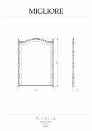 Migliore Mirella 17320 Зеркало h87х65 см, золото