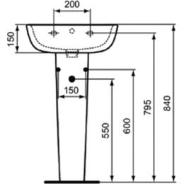Пьедестал под раковину Ideal Standard Esedra T283901
