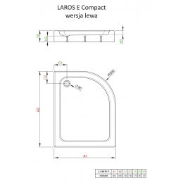 Акриловый поддон для душа Radaway Laros E Compact 80x100x17 белый, в правый угол SLE81017-01R