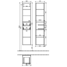 Шкаф-пенал 9723N1BM VILLEROY&BOCH Central Line, 350 x 1760 x 370 мм