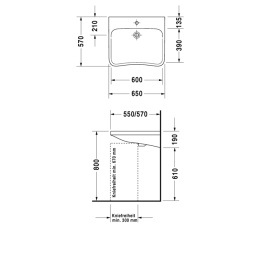 Раковина медицинская Duravit Durastyle 2330650000, белый