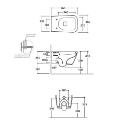 Унитаз подвесной Globo Stone (STS02.BI) белый