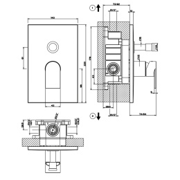 Фото Внешние части для смесителя Gessi Emporio Via manzoni (44634#299) Черный