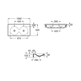 Фото Раковина 100 см Roca (327444000) белый