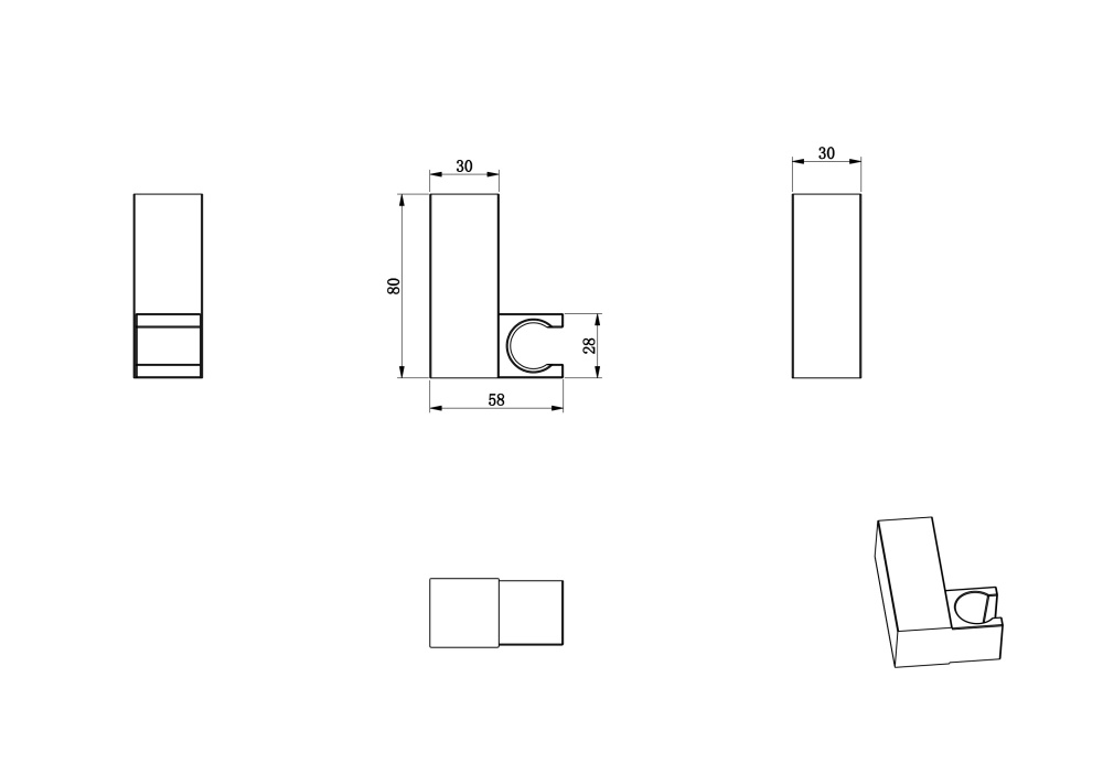 Фото Настенный держатель Wonzon&Woghand (WW-994220-CR) Хром