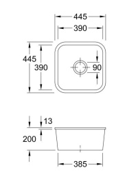 Фото Мойка кухонная Villeroy&Boch Cisterna 50 U 44.5 см 670301R1 под столешницу