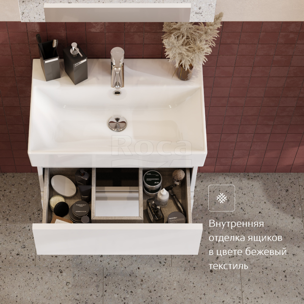 Фото Тумба под раковину Roca Oleta (A857638806) белый глянцевый