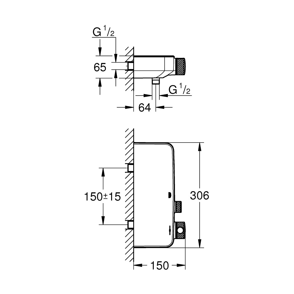 Grohe SmartControl 34719000 Термостат для душа с подключением шланга
