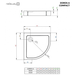 Акриловый поддон для душа Radaway Doros A Compact 80x80x11,5 Белый SDRA8080-05