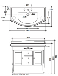 Фото Тумба под раковину Kerasan Retro 734730, цвет белый матовый