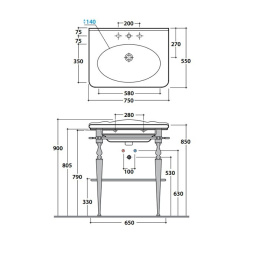 Комплектующие для раковин Консоль для раковины Globo Paestum (PATC28) хром