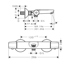 Фото Термостат для ванны Hansgrohe Ecostat E (13145000) хром