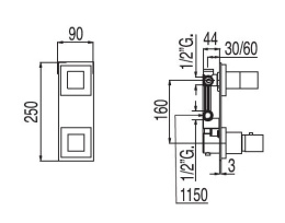 Фото Tres Cuadro 107251 Смеситель для душа