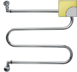 Фото Полотенцесушитель Margaroli Vento 400CG водяной, хром/золото