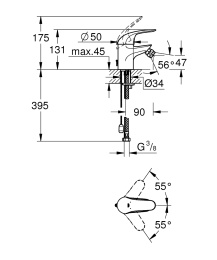 Смеситель для биде Grohe Euroeco 32882000 стандартный