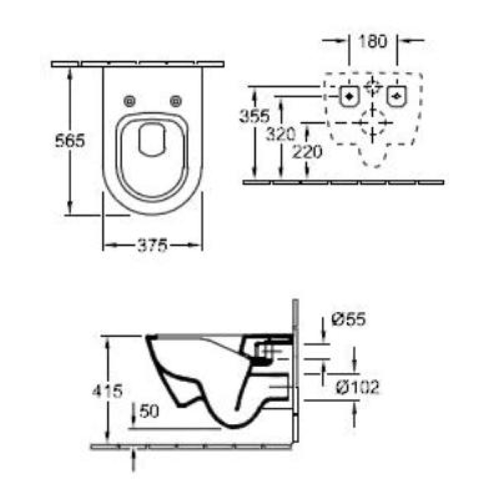 Подвесной унитаз 5614R0R1 VILLEROY BOCH SUBWAY 2.0