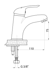 Фото Смеситель GPD Adrio MLT120, для раковины, хром