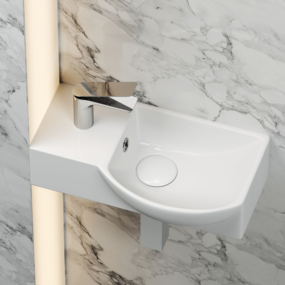 Подвесная раковина Ceramicanova Element CN6039R прямоугольная 40 см. правая