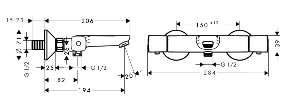 Комплект смесителей Hansgrohe Logis (71090000/13123000) хром