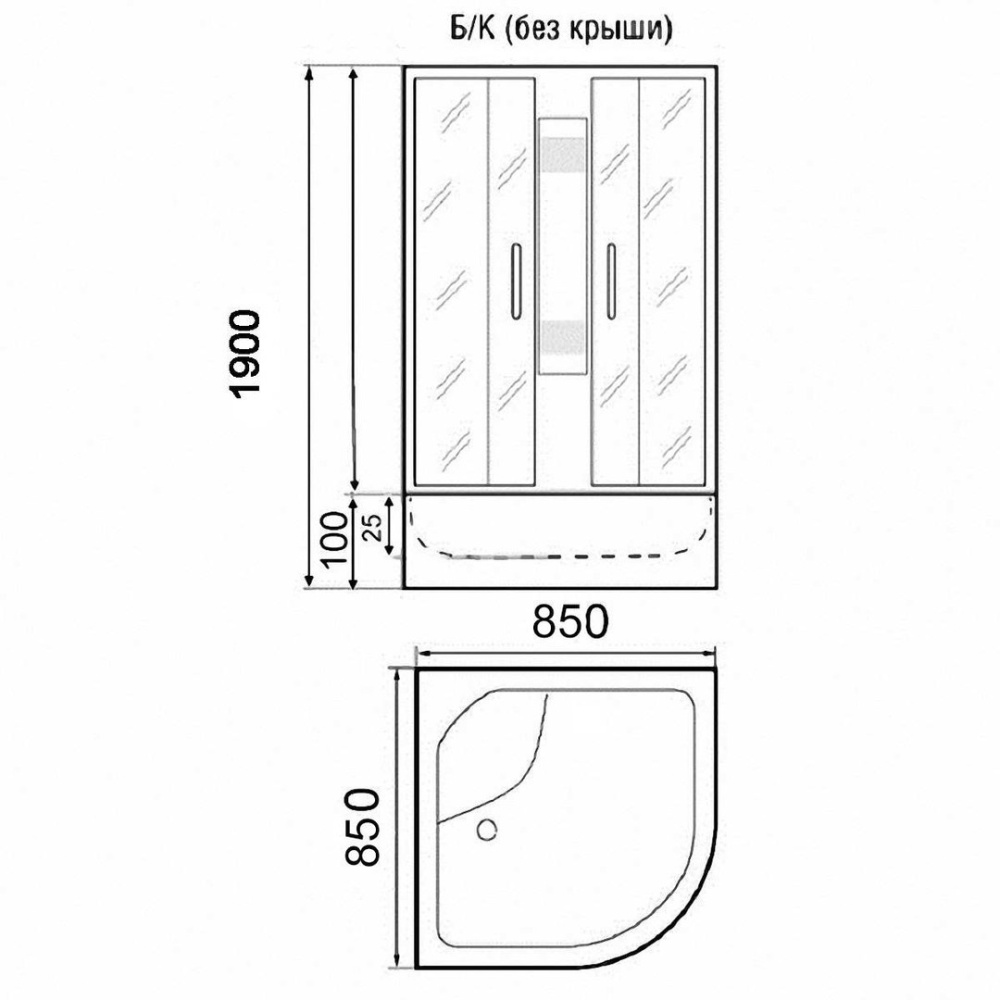 Душевая кабина 85x85x195 Parly (TMF911) белый, Без гидромассажа, ABS-пластик, Поддон низкий