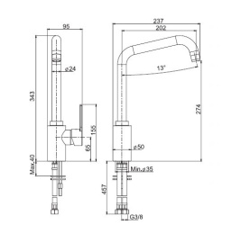Смеситель для кухни F3537/2CR FIMA Carlo Frattini Kitchen