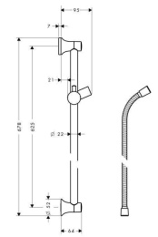 Штанга для душа Hansgrohe  (27617820) цвет шлифованный никель