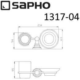 Sapho Diamond 1317-04 Комплект DIAMOND Мыльница и стаканчик, с хромированным креплением