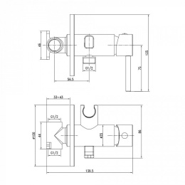 Фото Гигиенический душ со смесителем Iddis Axes 003SBR0i08 Хром