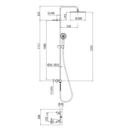 Фото Душевая система Bossini Elios L10172.073 Черная матовая