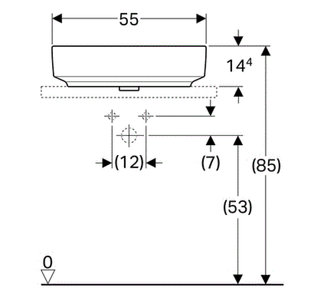 Фото Geberit Variform 500.774.01.2 Раковина, встраиваемая сверху, накладная
