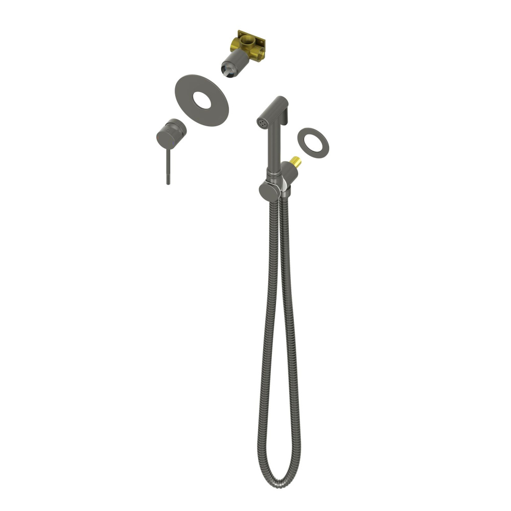 Фото Смеситель встроенный с гигиеническим душем Timo Saona 2389/18SM черное золото