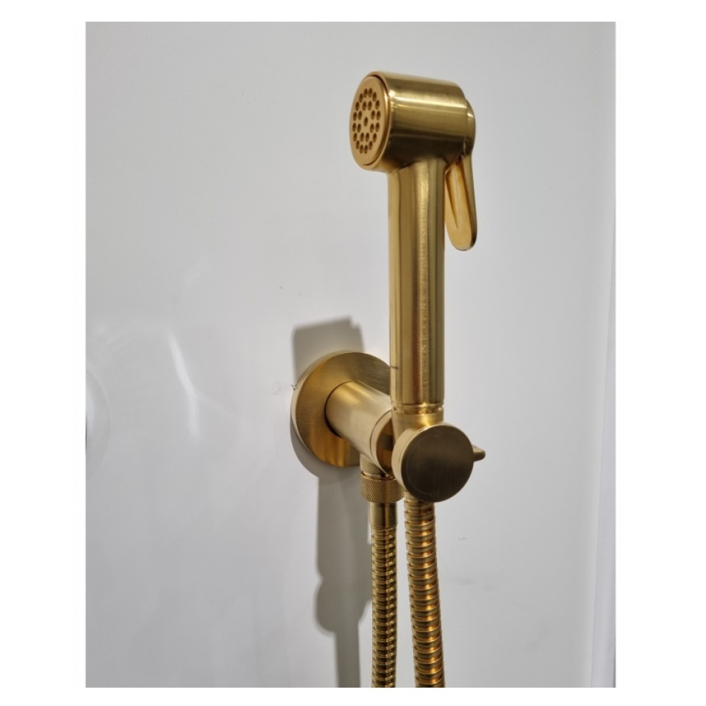 Гигиенический душ Bossini Paloma Brass E37005B.043 с прогрессивным смесителем, Золото сатинированное