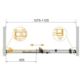 Душевая дверь в нишу Cezares STYLUS-SOFT-BF-1-110-C-Cr, 110 см, стекло прозрачное, цвет профиля хром