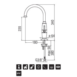 NOBILI Dubai DB00313GD Смеситель для кухни (золото)