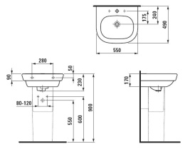 Раковина Laufen LB3 Modern 8.1268.3.000.104.1 55*49 см